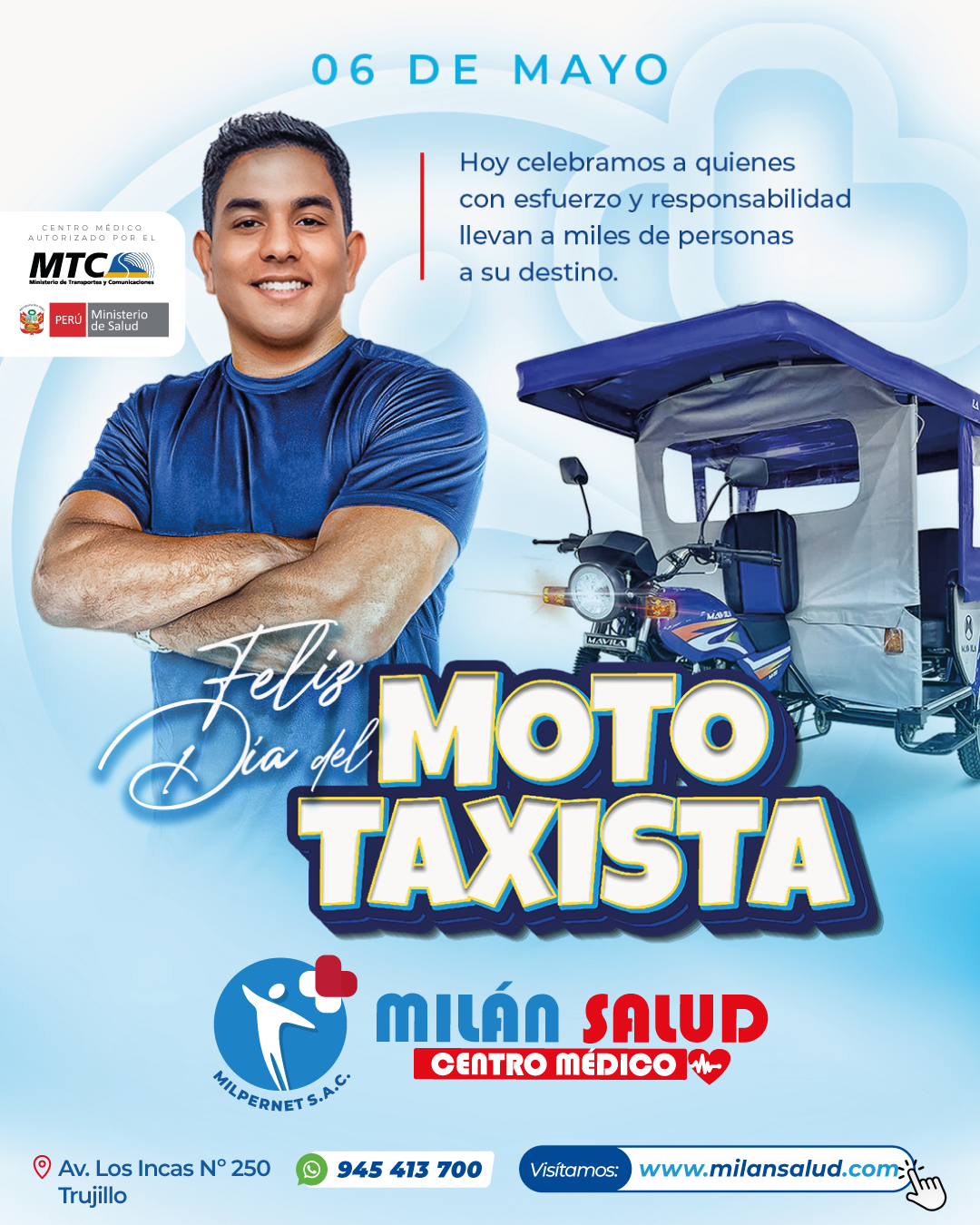Examen médico licencia de mototaxi y moto lineal